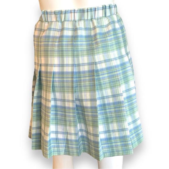 REWIND TARTAN GREEN/WHITE PLAID SKIRT. JUNIOR SIZE MEDIUM - Picture 2 of 7
